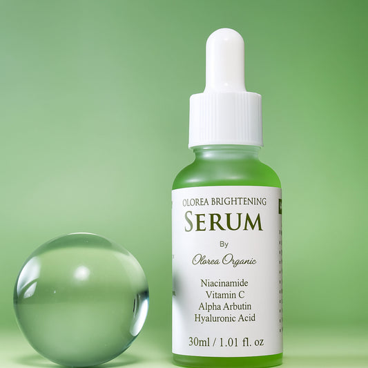 Serum bottle with a dropper on a green background